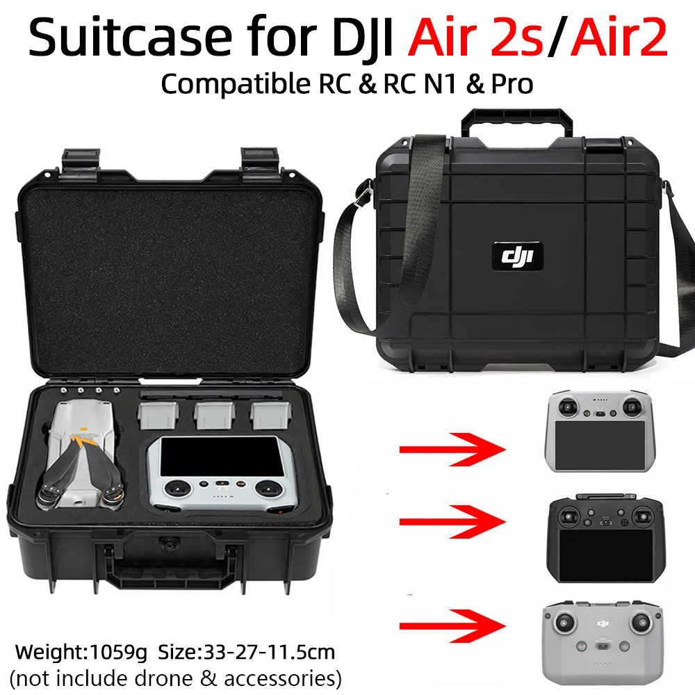 Portable Case Explosion-Proof Box ABS Suitcase for DJI AIR 2S With Screen Remote Control for Mavic Air 2 Storage Box Accessories drone accessories drone storage bag dji case drone case handbag case camera carrying case