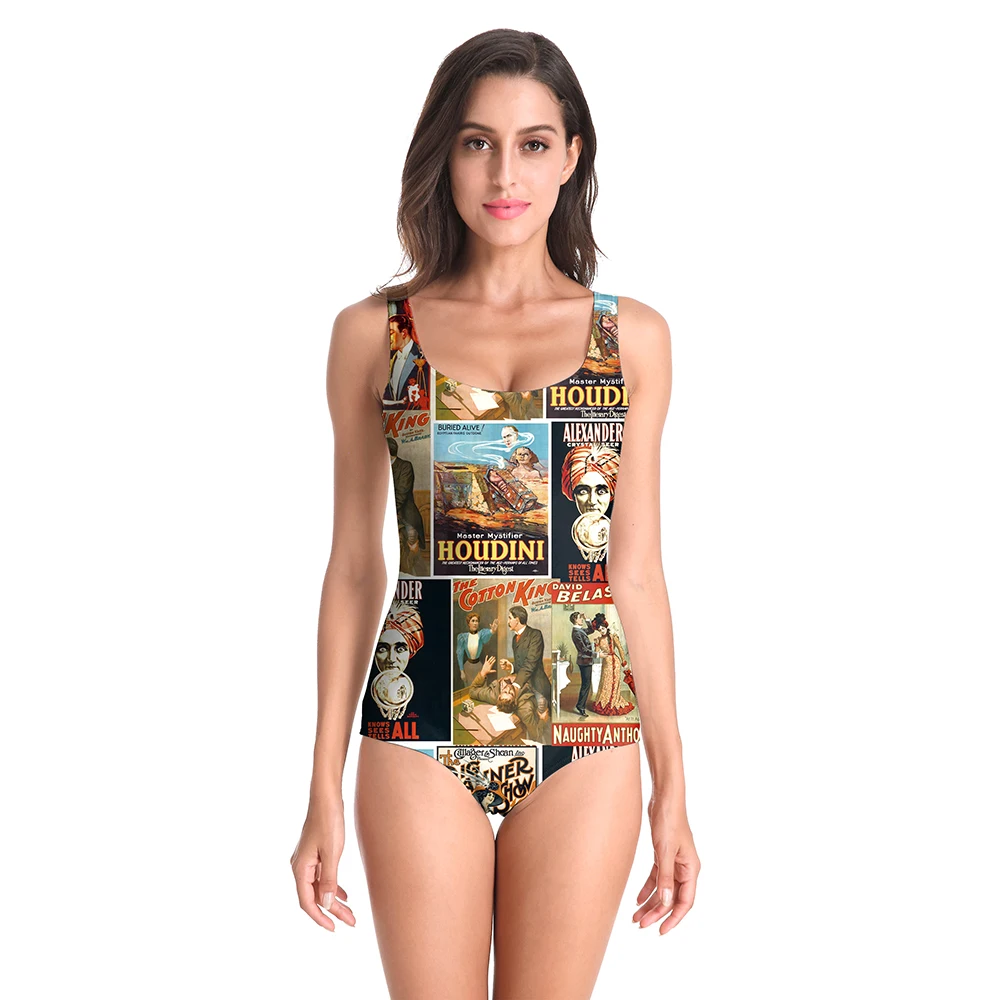 

Nadanbao Swimwear Woman One-Piece Swimsuit 3D Printing Sexy Beach Party Bodysuit Swimsuit Summer Sleeveless Surfing Beachwear