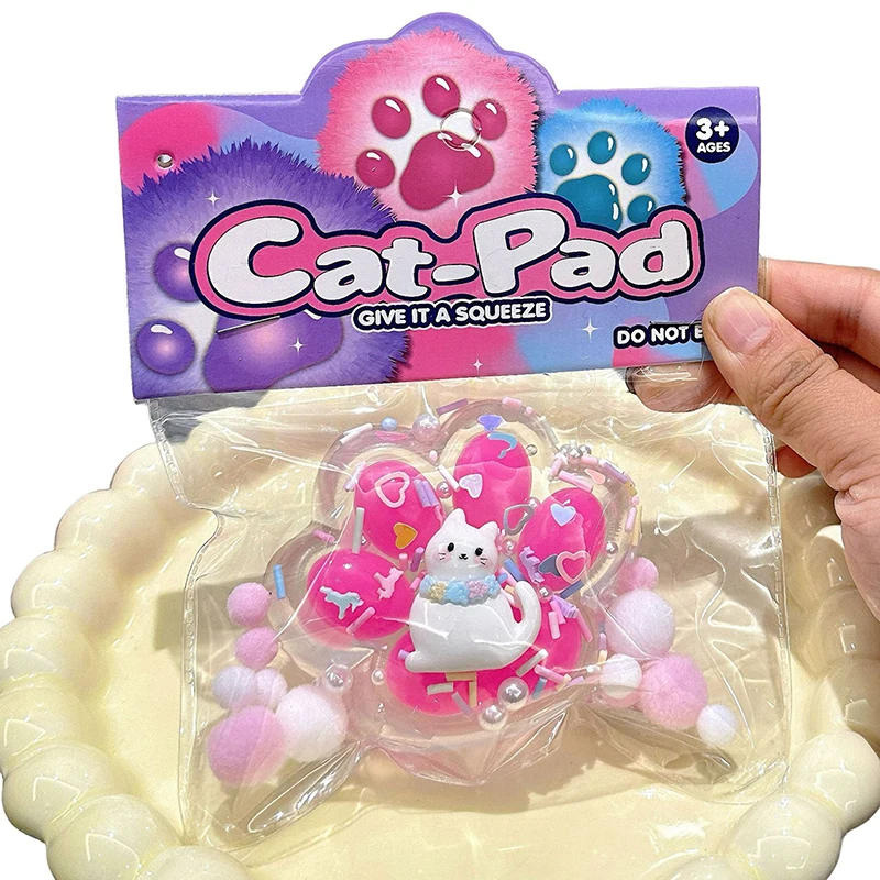 Funny Gift Squeeze Toy Squeeze Cat Paw Toys Sticky Abreact Decompressing Pinching Cat Paw Soft Relief Relax Toys 5