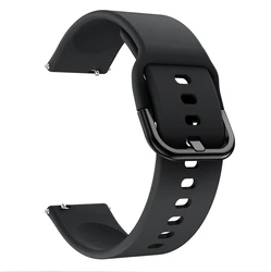 Multi-Size Silicone Sports Watch Strap - Versatile and Durable Replacement Band for 22mm (Black)