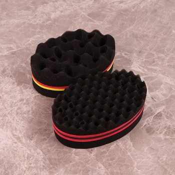 1pcs double-sided magic twist brush sponge hair salon styling oval dual-use perforated curly hair sponge wave hair tool