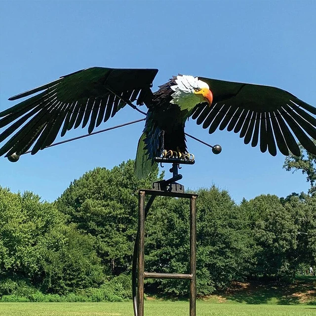 Kerti Tét Sas Szélmalom Iron Metal Eagle Wind Spinners Fűnyírók Kézműves Művészeti Dekoráció A Kültéri Gyep Udvarához
