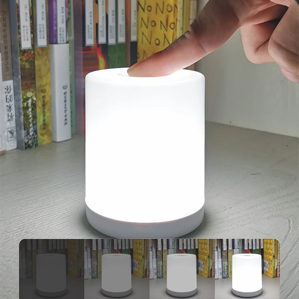 Lampe de table LED rechargeable, variateur tactile, blanc + RGB