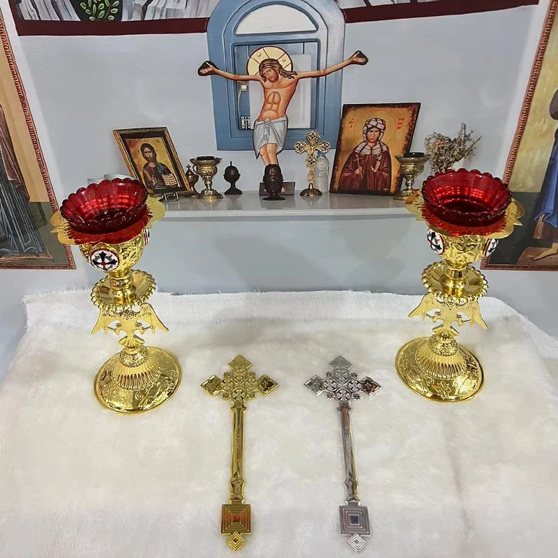 Elegant Gold and Silver Christian Wall Cross Decor