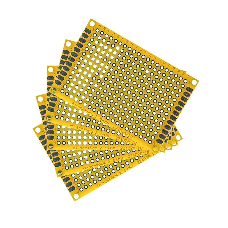 PCB Breadboard Yellow Protoboard Board Plated Universal Board Double Sided 5PCS