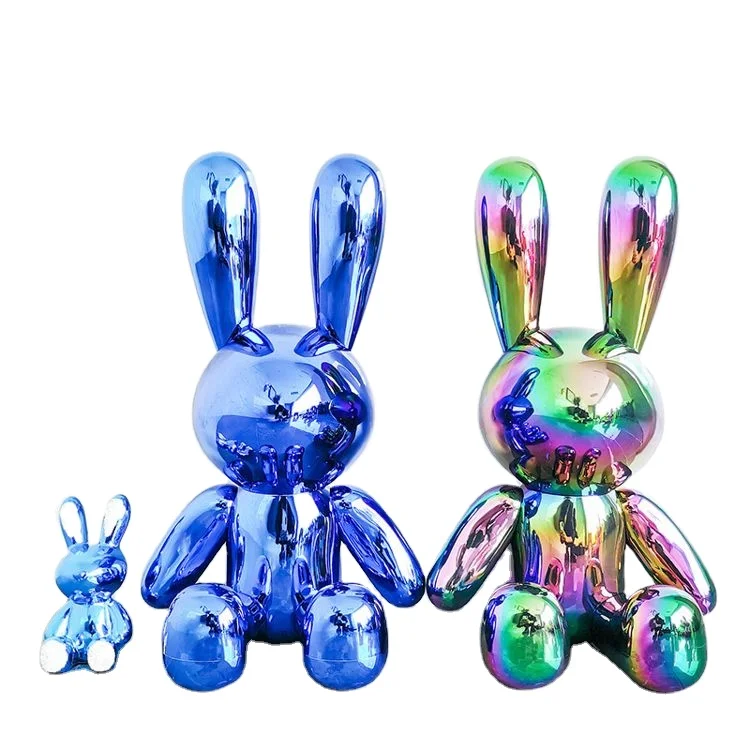 

2021 Luxury Home Decor Accessories Shiny Conejos En Resina Hotel Living Room Interior Decoration Plating Art Sculpture Rabbit