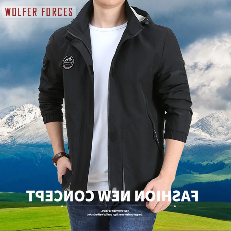 Baseball Jacket Man Casual Style Hooded Motorcycle Retro Windbreaker Military Mountaineering Heavy Trekking Cold Sport