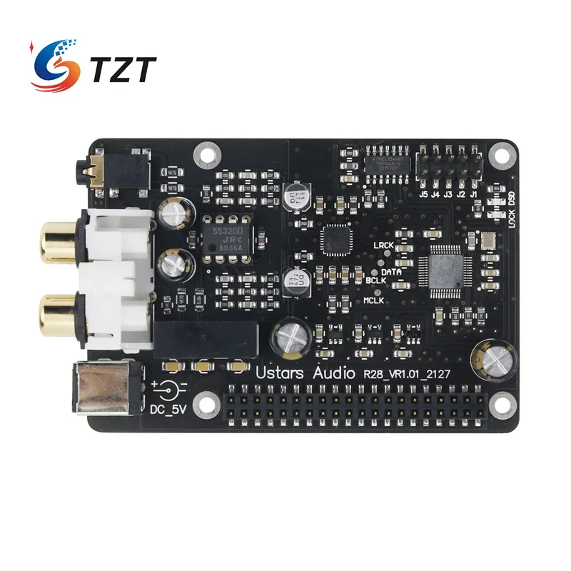 

TZT Ustars Audio R28/R98/R38h Digital Audio Decoder Board DAC Board IIS HIFI 384K DSD256 For Raspberry Pi