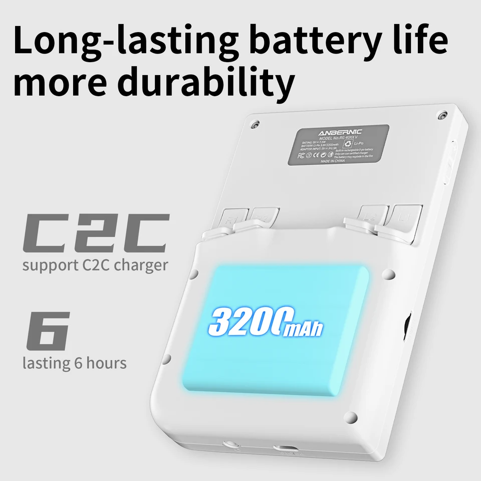 Anbernic RG 40XXV 64 Bit Linux Retro Handheld Game Console 4.0'' IPS Screen Supports 5G WiFi Bluetooth HD-Support Output_voghion.com