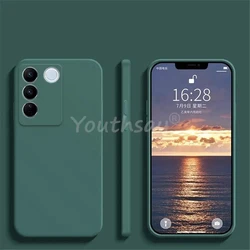 Vivo T2 Premium Liquid Silicone Soft Back Cover for Vivo T2 (BlackGreen)