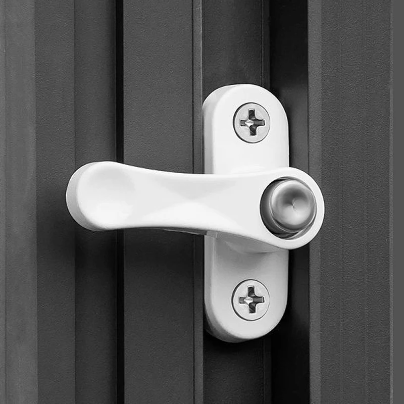 4 Pcs T Shape Window Locks Sash Blocker Jammer Window Restrictor Lock with Knob for Home PVC Improve Security