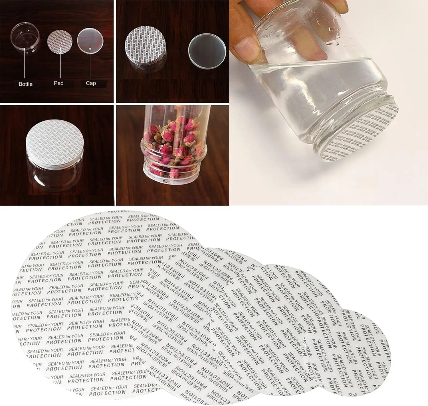 500pcs Foam Seal Caps For Bottle Cap Liners Cosmetic Jar Pot 20mm-101mm