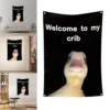Welcome To My Baby Crib Parody Background Cloth 2x3 Feet Funny Flags Prank Home Decoration Wall Cloth Teasing Ducks 1