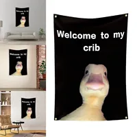 Welcome To My Baby Crib Parody Background Cloth 2x3 Feet Funny Flags Prank Home Decoration Wall Cloth Teasing Ducks 1