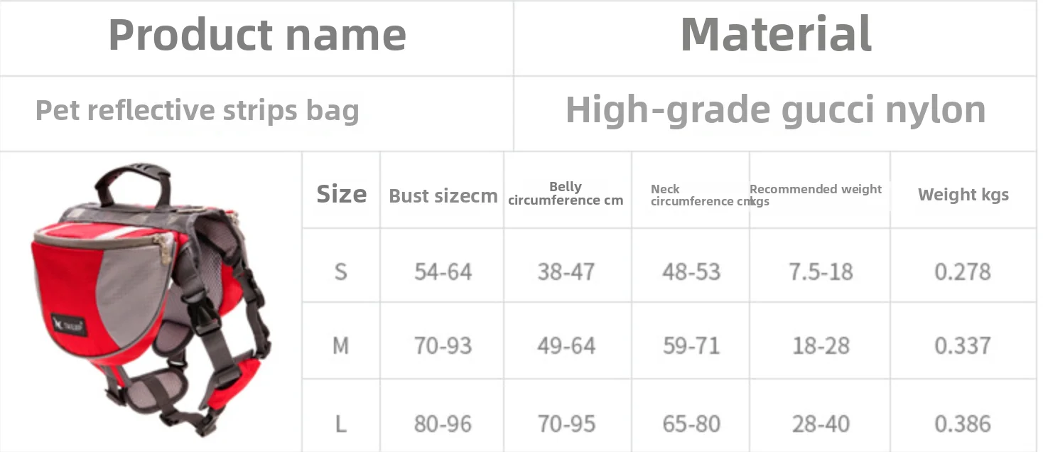 Pet Outdoor Backpack Large Dog Reflective Adjustable Saddle Bag Harness Carrier for Traveling Hiking Camping Safety pet carrier bag pet carrying bag pet backpack