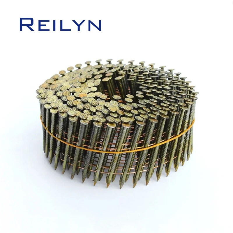 REILYN Coil Nails 2.1x38mm Screw Rod Woodworking Nails for Pneumatic Nail Gun CRN45 CN55 Coil Nailer Fixed Pallet Roof Floor