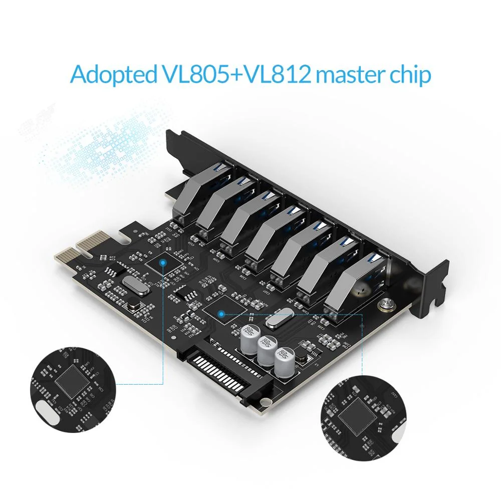 Orico Supervelocidade Porta Usb 3.0 Pci-e Express Card com um Conector de Alimentação Sata de 15 Pinos Pcie Adaptar para Windows 10 Linux - Imagem 5