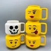 Ceramic Mug Cup with Cute Impish Expression Figure Head Pattern