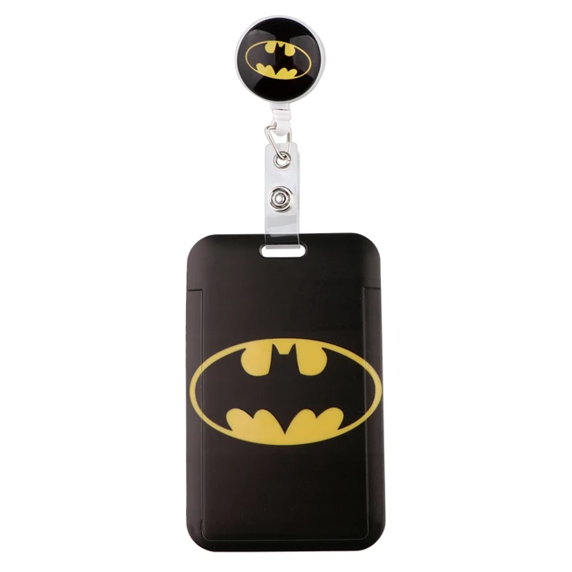 Batman Lanyard with ID Badge Holder and Rubber Bat Charm 