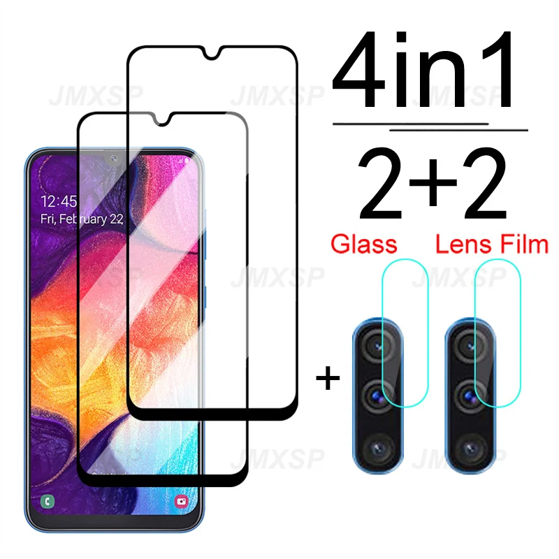 

4in1 Protective Glass For Samsung Galaxy A50 A40 A30 A20 A10 Tempered Glass For Samsung M10 M20 M30 M40 M10S M30S A20E Lens Film