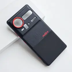 Luxury Matte Leather Cover with Metal Buttons and Lens Ring - Ultra - thin Shockproof Design for ZTE nubia Z80 Ultra (Black)