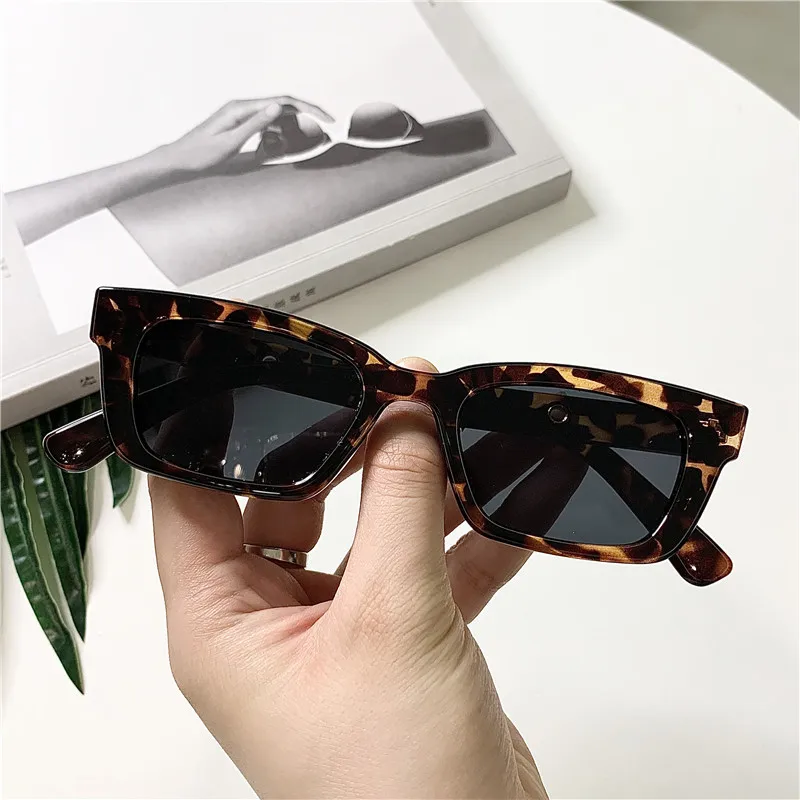Gafas De Sol cuadradas negras Vintage para mujer, marca De lujo, pequeñas,  rectangulares, gradiente, espejo transparente - AliExpress