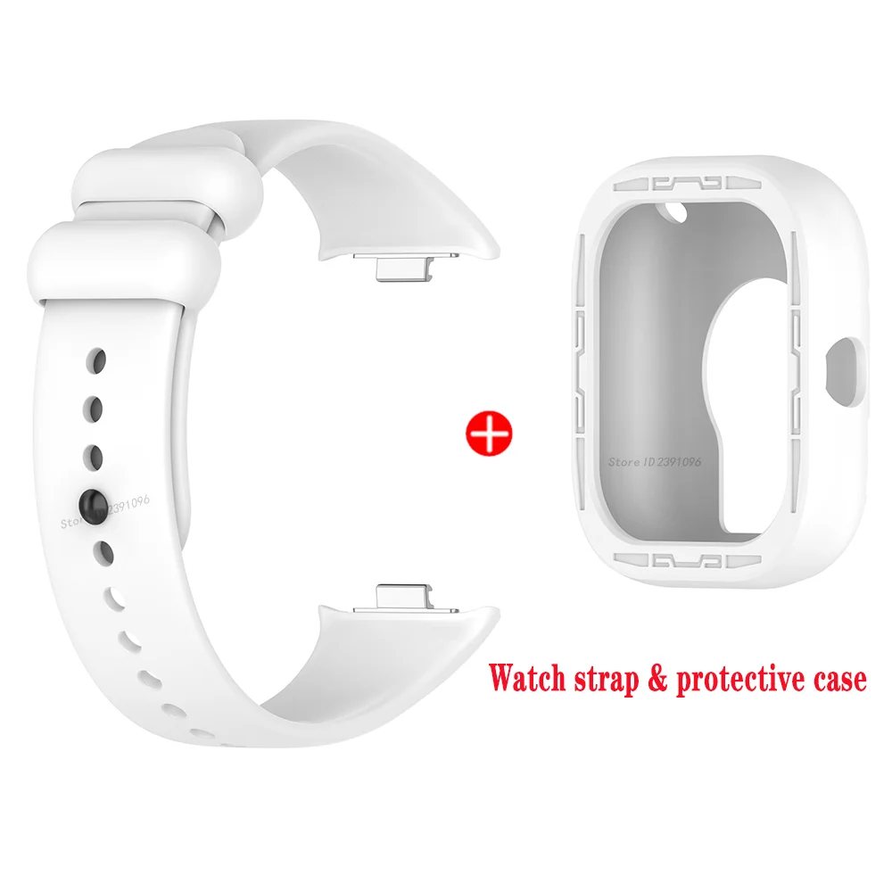 Silicone Strap and Case Set for Smartwatch Bracelet Replacement