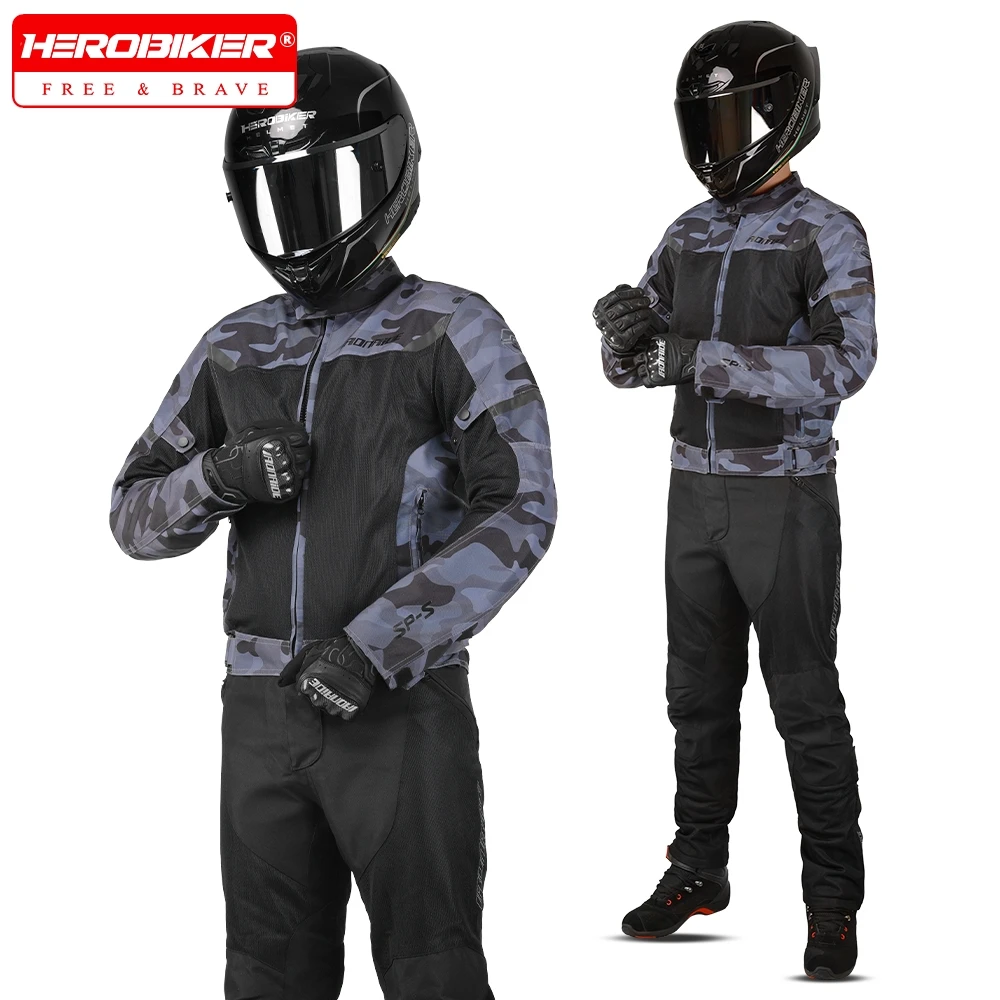 Breathable Men Motorcycle Jacket Anti-Fall Motorbike Riding Clothing Moto Jacket Protective Gear