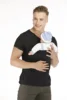 Kangaroo Safety Pocket T-Shirt Baby Summer Pregnancy Carrier Feeding Nylon Cotton Clothing Father Mother Short Sleeves Tops 4