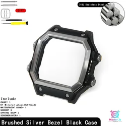 Breathable Sport Nylon Strap with Stainless Steel Waterproof Ring for Square Watch - 18mm Quick Release (Brushed Silver Black)