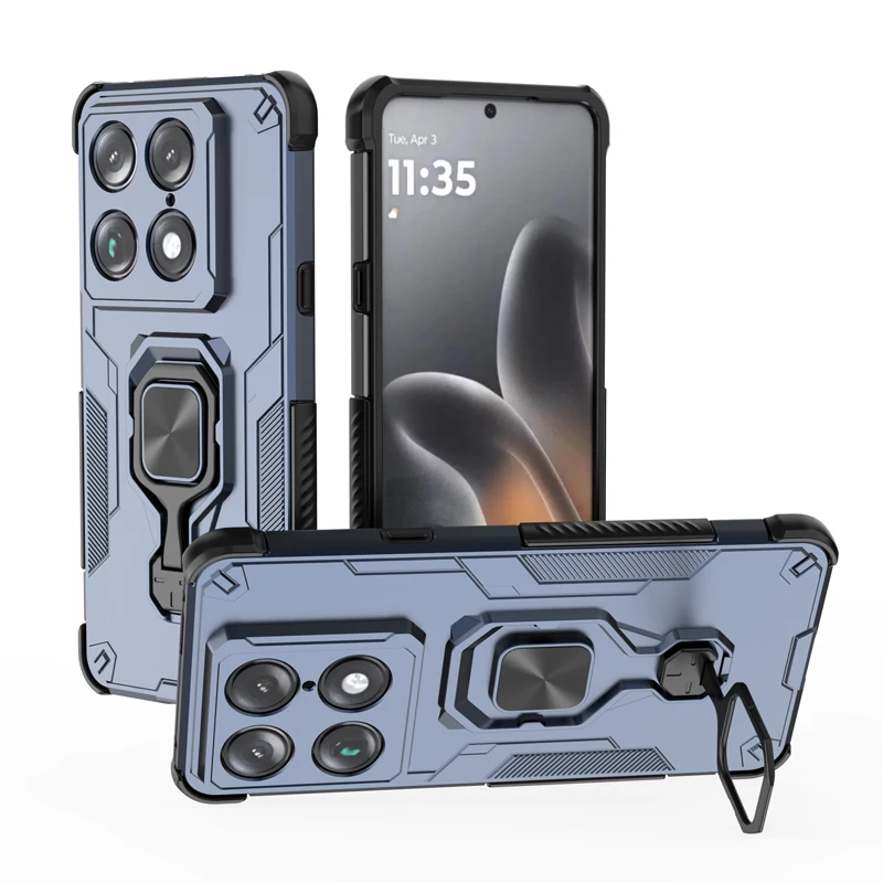 Magnetic Protective Case with Rotation Ring Kickstand and Multi-Layer Protection