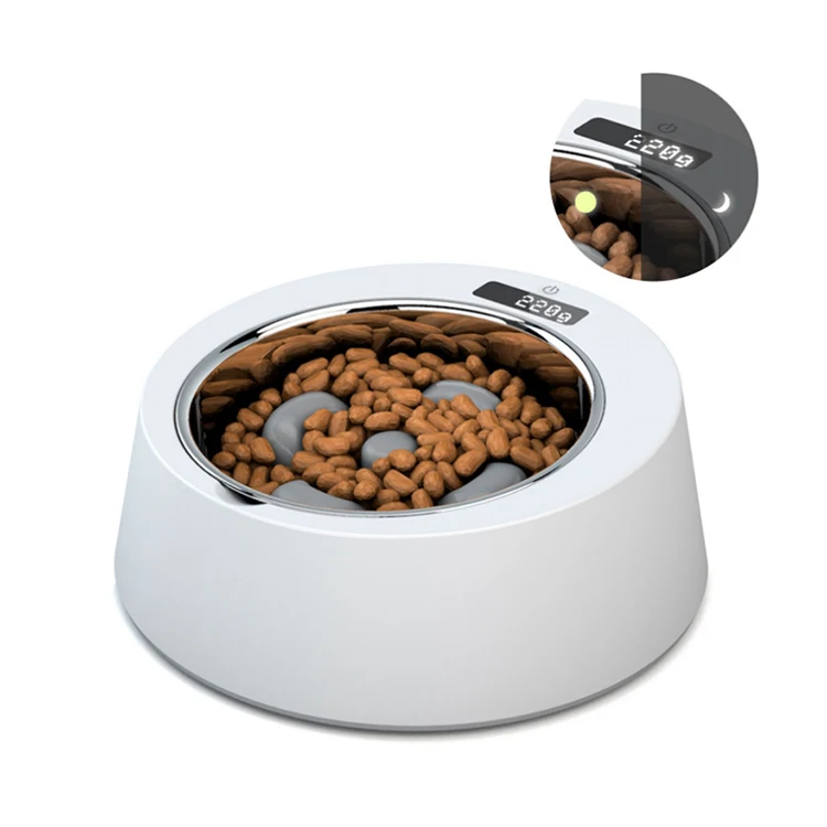 

Smart Digital Feeding Pet Slow Feeder Bowl, Food Measuring Washable for Dog Cat Food Bowl