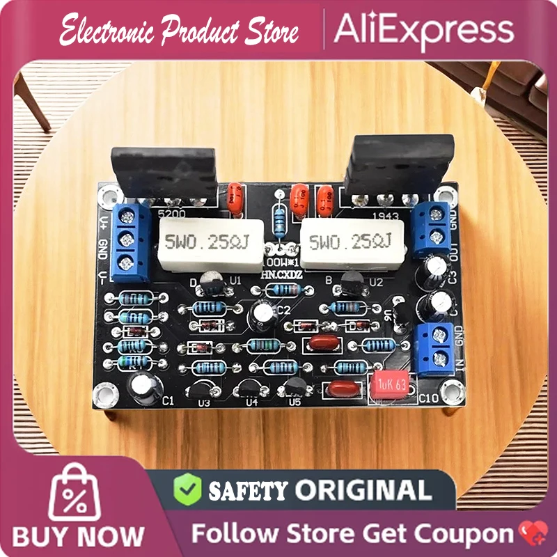 

100W 2SC5200+2SA1943 Audio Amplifier Board HIFI Mono Channel Amplifier Dual DC35V Speaker Home Theater DIY