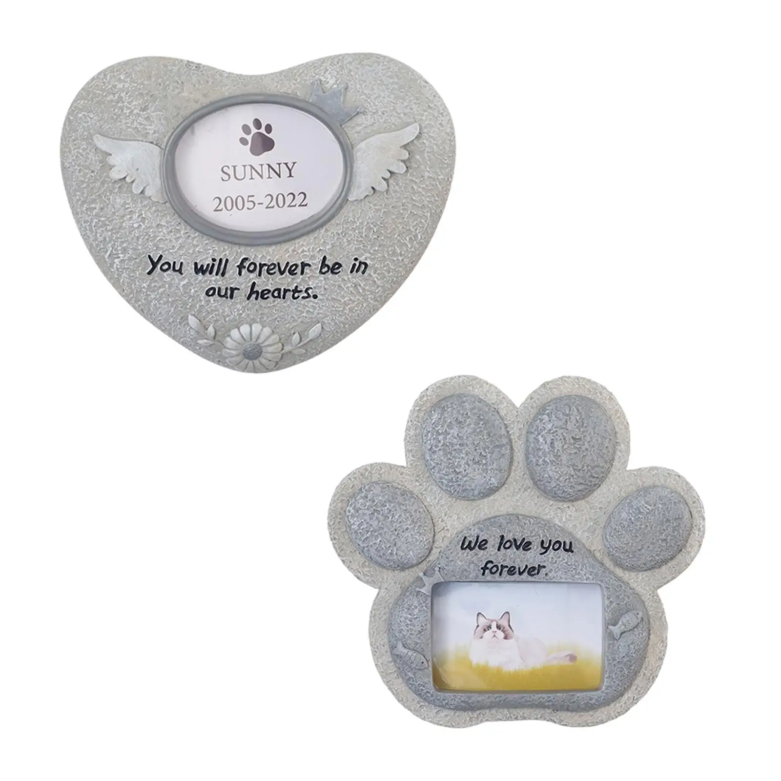 Dog Memorial Stones for Dog or Cat Loss Gift Small Grave Stone Memory Plaques Outdoor Lawn Patio Yard Decoration