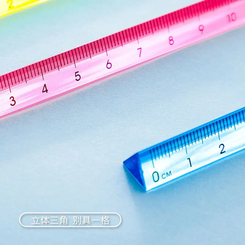 15cm/20cm Color Transparent Triangle Ruler Straight Ruler Multifunction Drawing Rulers Stationery School Supplies