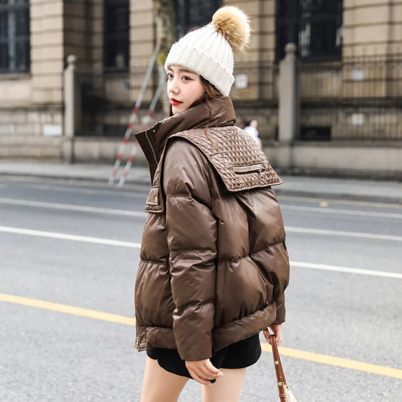 long down coat womens 2021 Women Winter Coat Long Sleeve Stand Collar Winter Clothes Warm White Duck Down Thick Jacket Coat Casaco Feminino black parka