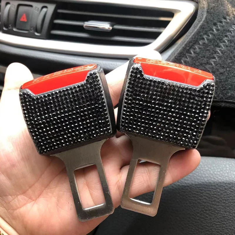 New Diamond Car Seat Clip Extender Safety Seatbelt Lock Buckle Plug Thick Insert Socket Car Interior Seat Belt Accessories seat belt extender seat belt clip car seat belt accessory