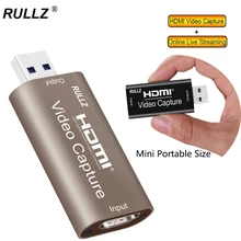 Rullz-4K USB 2.0 3.0 HDMI 비디오 캡처 카드 전화 게임 웹 캐스트 코스 공부 비디오 녹화 보드, 1080P 60FPS PC 라이브 스트리밍