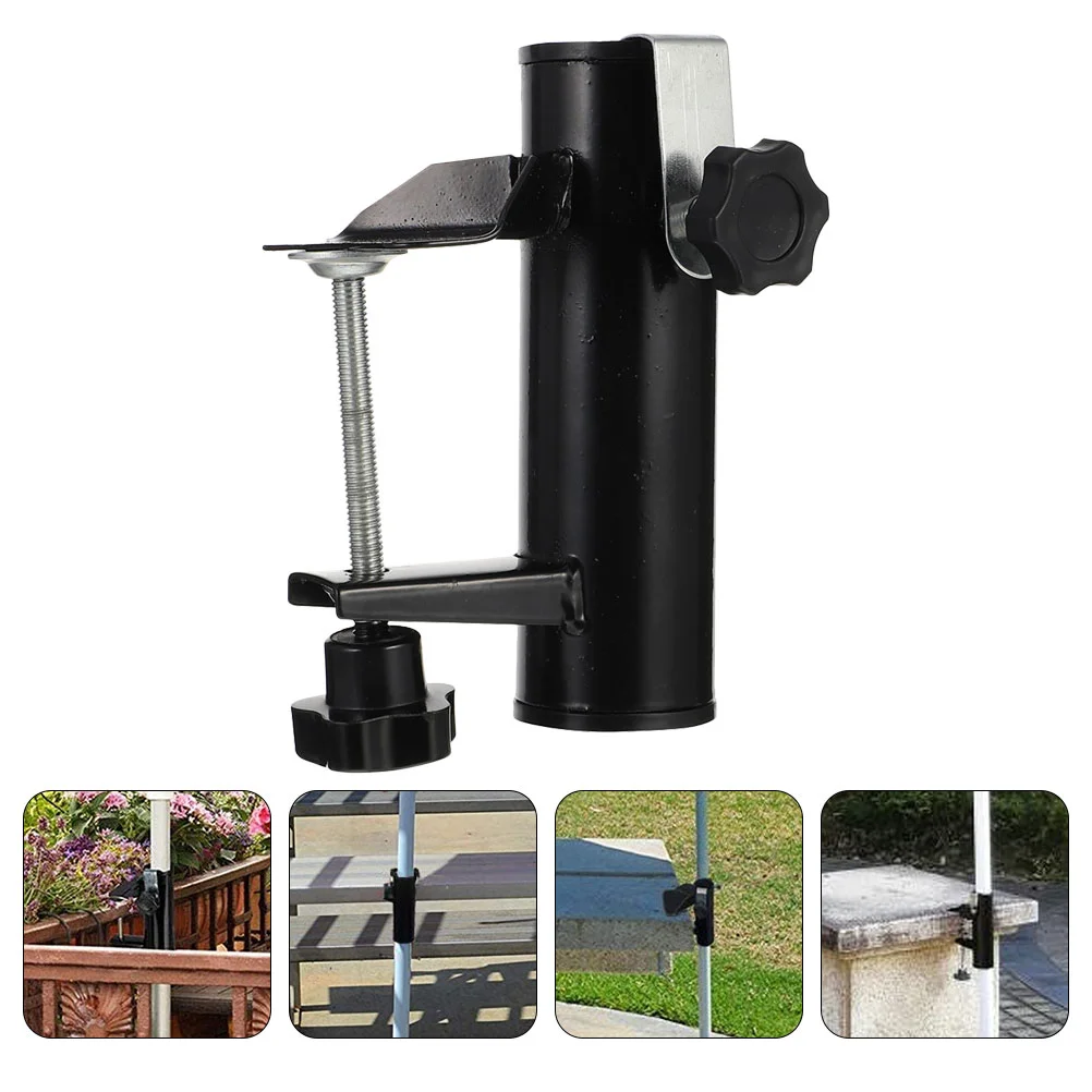

Уличный держатель для зонтика, садовый держатель с зажимом для зонта, подставка, подставка для пляжных зонтов, Настольный кронштейн, стабильный