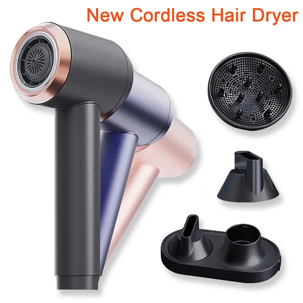 New Cordless Hair Dryer Touch Screen Control Portable for Travel Home Wireless Blower 15000mAh 300W Hot and Cool Air Strong Wind
