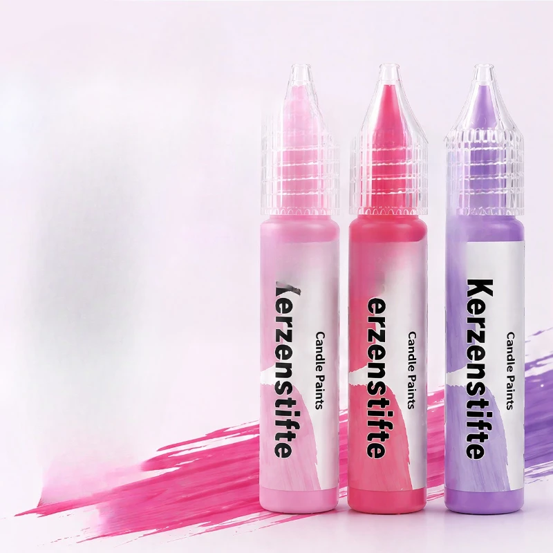 수제 DIY 어린이 환경보호 24색 10ml 입체 비베이킹 캔들 펜 페인트 그림 그리기 그라피티 세트