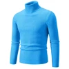 High Quality Men's Autumn and Winter High Neck Knit Shirt Slim Fit Long Sleeve Sweater Solid Color Pullover Tops 1