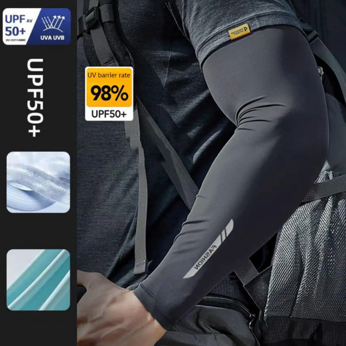 Summer Sunscreen Sleeves Men's Ice Silk Sleeves Anti UV Riding Outdoor Arm Covers Ice Silk