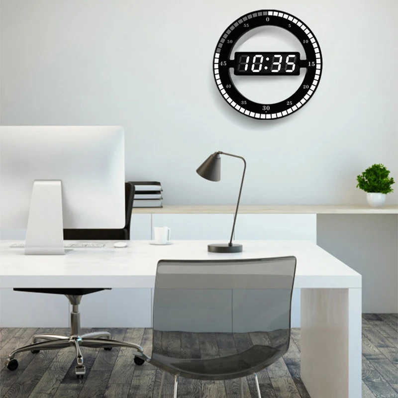 

Modern Led Digital Wall Clock 3D Luminous Mute Electronic Creativity Wall Clock Led Wall Clock Jump Second Clock Home Decoration