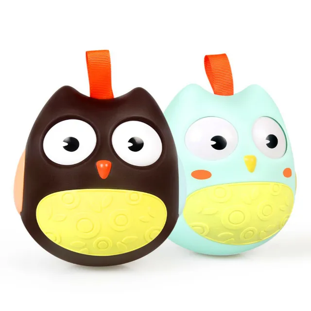 Cute Baby Toys Nodding Moving Eyes Owl Doll Baby Rattles Gifts Baby Roly Poly Tumbler Toy With Bell Toys For Children 1