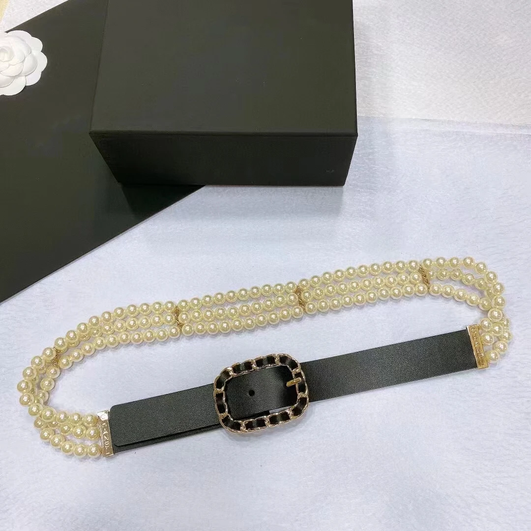 

Retro luxury design copper plated gold inlaid pearl sheepskin woven women's waist chain bag accessories