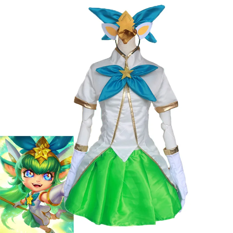 

Game LOL Lulu Star Guardian Cosplay Costume Witch Lulu Wig Costumes Cosplay For Woman Girl Party Cosplay