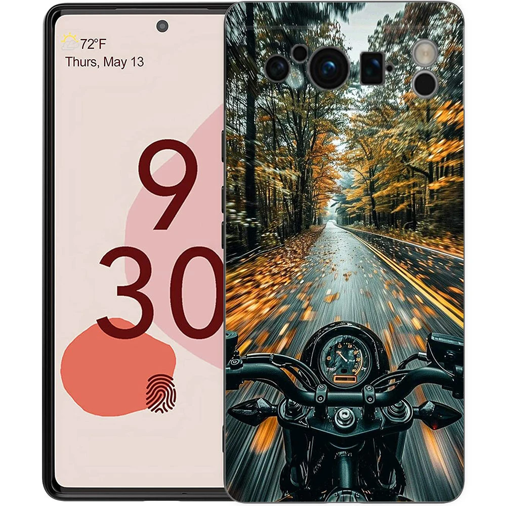 Cool Motorcycle Design Shockproof Phone Case - Soft Black TPU Cover