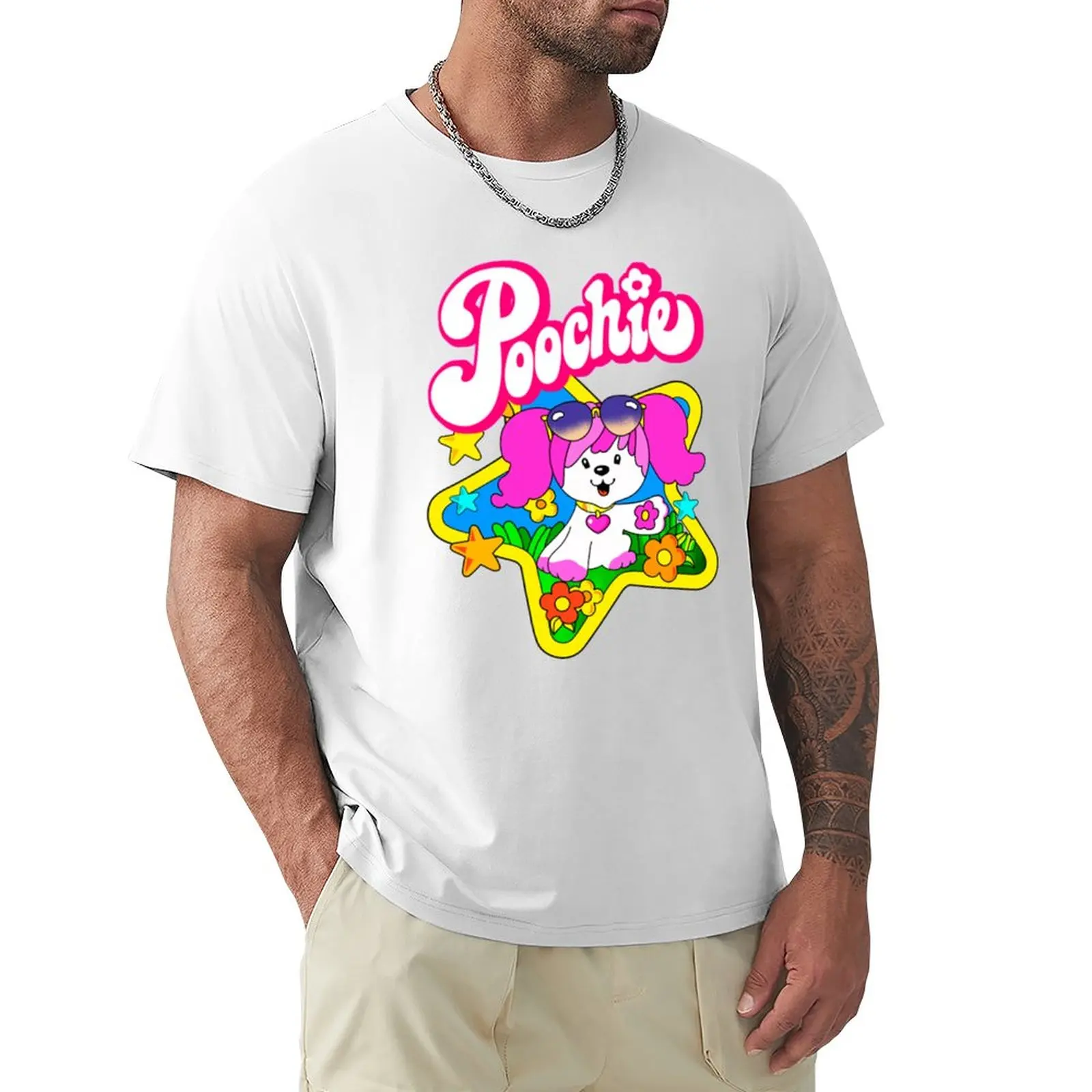 Poochie T-Shirt Kawaii Clothes Blanks Magliette Aderenti Per Uomo