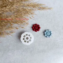  Mini Flower Polymer Clay Cutter Daisy Rose Cherry Blossom Earrings Soft Pottery Mold DIY Clay Modeling Cutting Tool 